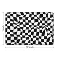 thumbnail image 5 of Black and White Wavy Checkerboard Flannel Non Slip Door Rugs,Washable Door Mats Indoor,Decorative Door Mats,Dirt-Resistant and Absorbent Doormat for Entrance,Bedroom,Kitchen,Bathroom,23.5"x16", 5 of 5