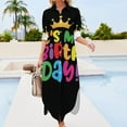 thumbnail image 3 of It's My Birthday - Birthday Party Outfit - Birthday Long Sleeved Shirt Dress dress women summer summer dress daily, 3 of 6