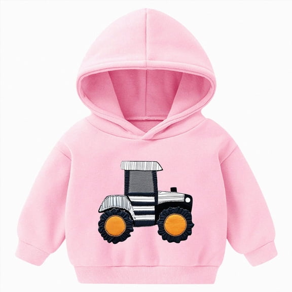 KPOPLK Toddler Baby Boy Hoodies 3 6 9 12 18 Months 2T 3T Fall Long Sleeve Casual Hooded Sweatshirt Top Winter Clothes Pink Size 2-3 Years