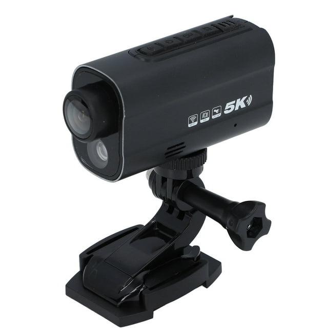 Cámara De Acción Para Casco, Cámara Para Montar En Motocicleta 5K 1000MAH Grabación En Bucle De Visión Nocturna Con Luz LED Para Acampar