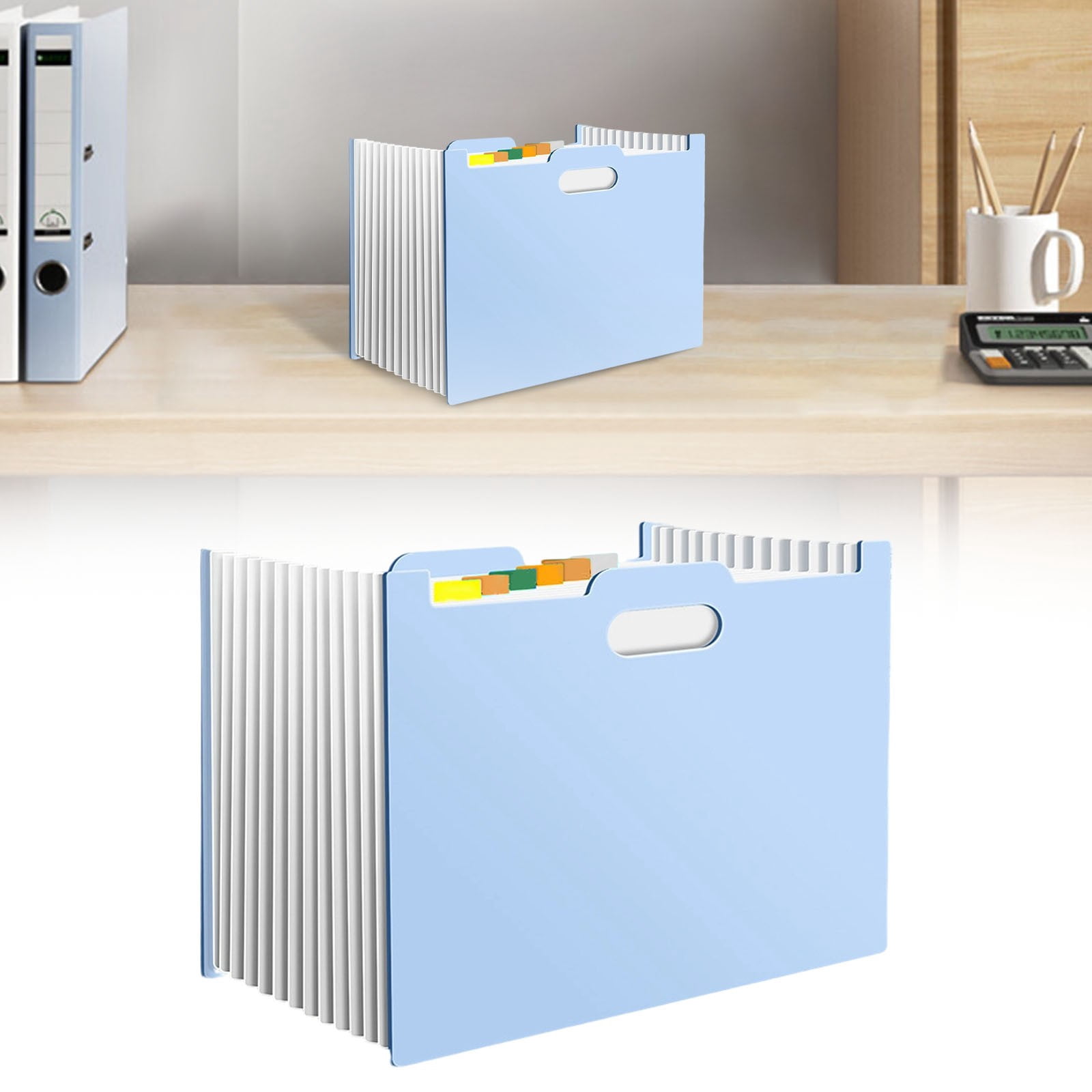 4 Pack 13-Pocket Expanding File Folders, Pastel Accordion Organizers (Pink/Blue/Beige/Green), A4/Letter Size 12.99x9.25in Portable Document Holders with Index Tabs for Home & Office
