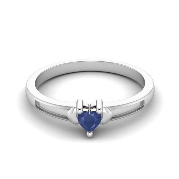 3mm Heart Blue Sapphire Cz 925 Sterling Silver Three Hearts Women Valentines Day Gifts Ring
