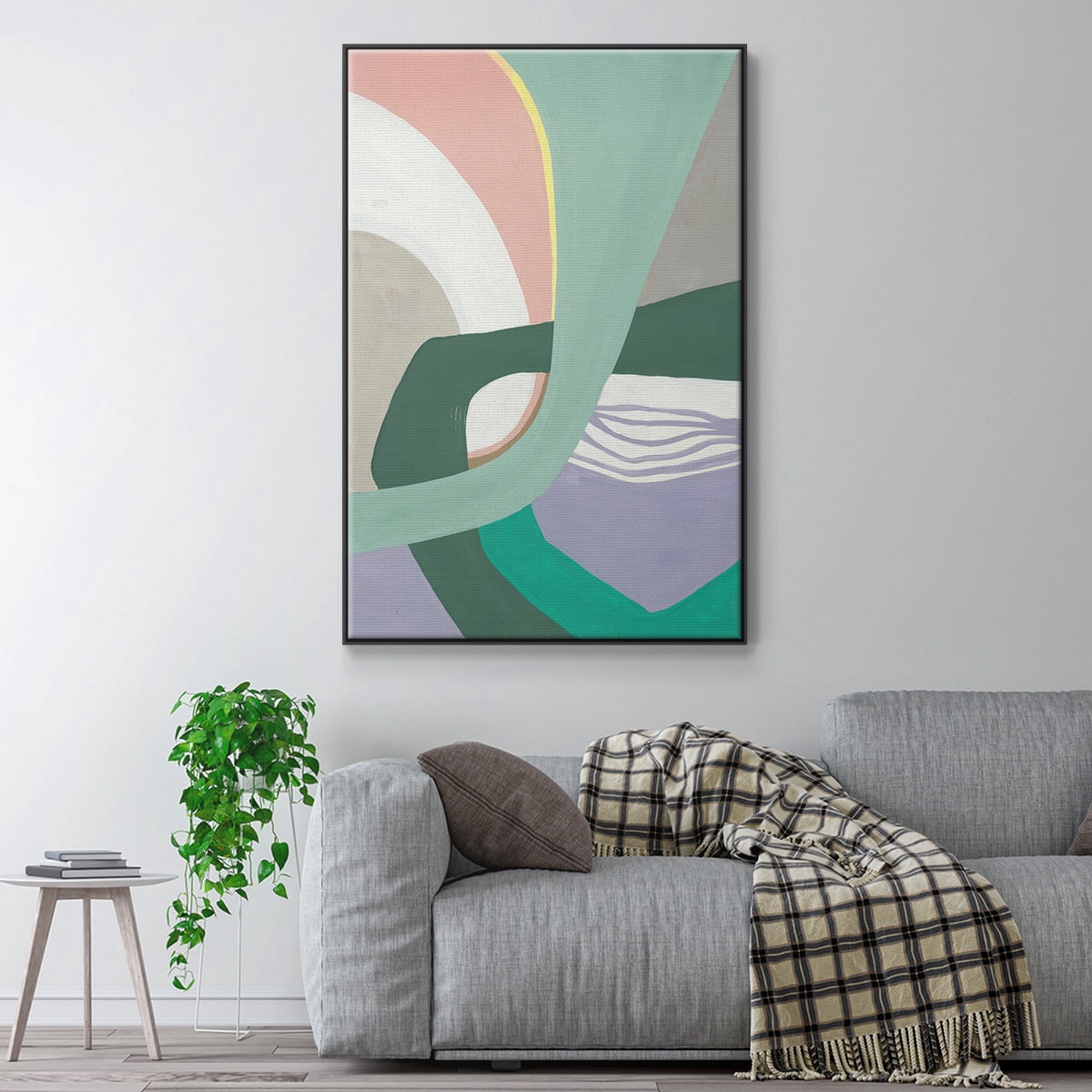 Merge Left Framed Premium Gallery Wrapped Canvas - Ready to Hang - 27 x 41 - Black Floating Frame