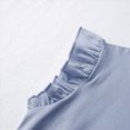 thumbnail image 4 of NIEWTR T-Shirts Basiques à Manches à Volants pour Filles, Col Rond, Coupe Ajustée, Débardeurs Doux et à la Mode (Bleu, 6-7 Ans), 4 of 7