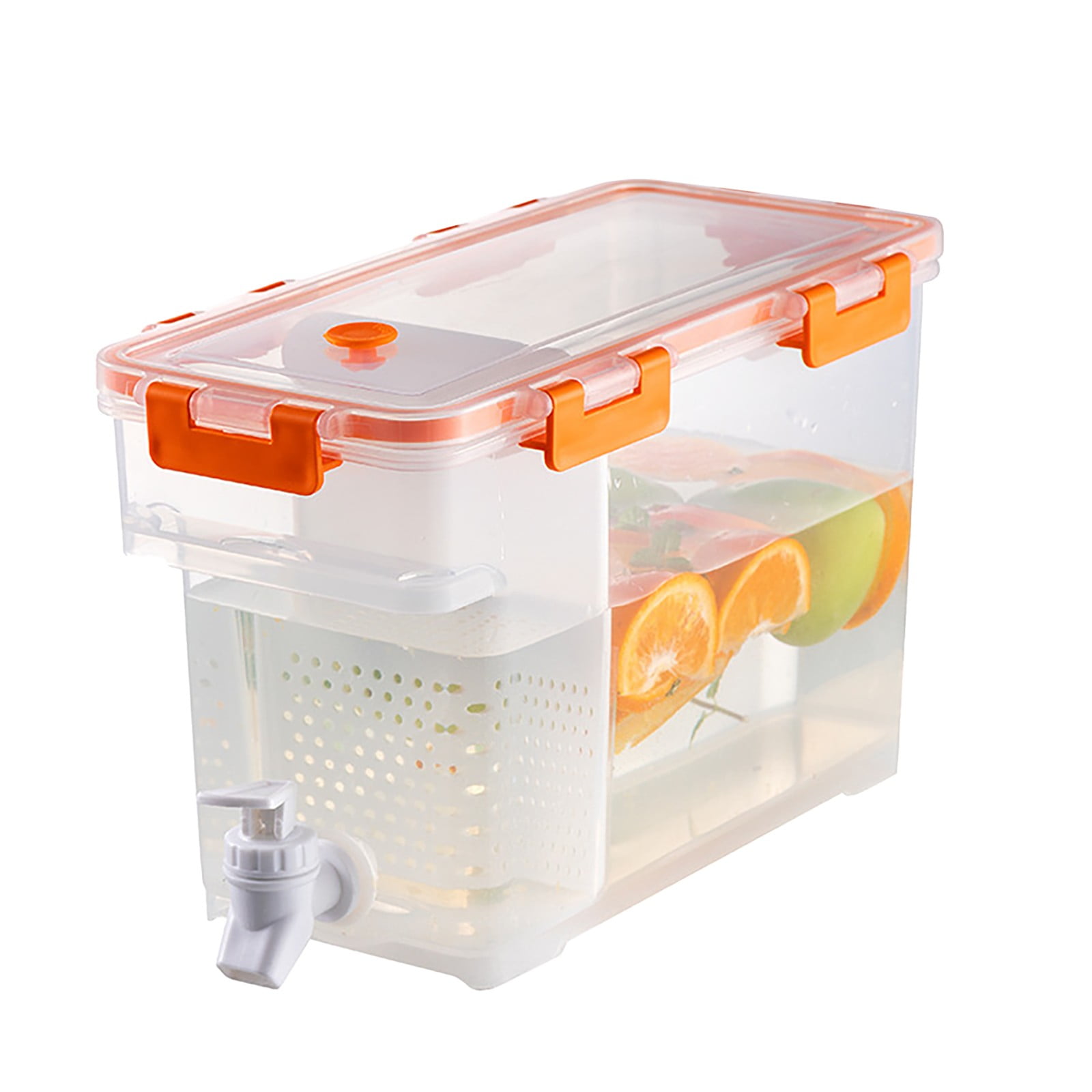 Fridge Water Bottle with Faucet Kettle Fruit Orange Juice Maker Liquid  Container Square Bottle Storage Portable