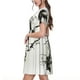 thumbnail image 2 of Balery Black And White Rose Vestidos sueltos de manga corta para mujer, vestidos de verano 2025, vestidos casuales de corte A con vuelo., 2 of 6