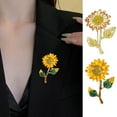 thumbnail image 2 of Lifetechs Women Brooch Sunflower Shape Enamel Oil Dripping Retro Rhinestone Polished Coat Collar Bag Scarf Hat Decoration Clothes Pin Party Banquet Clothing Jewelry, 2 of 8