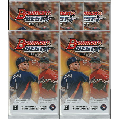 (5) 2017 Bowman's Best Baseball Unopened Packs (5 Cards/pk-Possible (Best Baseball Cards To Sell)