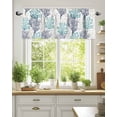 thumbnail image 4 of Teal Blue Grey Coral Pattern Kitchen Valances for Windows Tropical Ocean Summer Valance Curtains&nbsp; for Kitchen /Living Room/Bedroom/ Bathroom Decor, 54"x18 " ,Rod Pocket 1 Panel,, 4 of 7