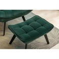 thumbnail image 5 of Accent Chair,Modern Soft Velvet Armchair with Ottoman and Black Legs,Single Sofa Chair Comfy Reading Chair for Living Room Bedroom Office,Dark Green, 5 of 7