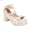 White, variant on Big Girls Gorgeous Princess Shoes Lace Up Pu Bow Decorated Thick Heels High Heels Party Wedding Prom Shoes/ Size 1.5,9.5-10 Years(White)