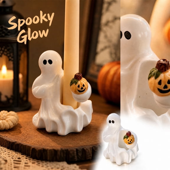 Halloween Ghost Decorations Halloween Ghost Halloween Candle Holder Cute Ghost Decor Indoor Halloween Decorations Spooky Halloween Decor for Home Halloween Party Decor 1 Piece
