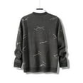 thumbnail image 4 of Men's Graphic Sweater Soft Fleece Crewneck Knitted Pullover Sweater, 4 of 5