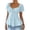 Light Blue, variant on Women's V Neck Short Sleeve Shirts Solid Color Pleated Lace Up Tutic Tops Casual Elegant Summer Blouse Green,S