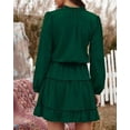 thumbnail image 4 of BTFBM Long Sleeve Summer Dresses for Women Casual Tie Neck Ruffle Tiered A Line Mini Spring Wedding Guest Dress, 4 of 9