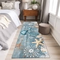 thumbnail image 3 of Jellyfish Runner Rugs 2x6 ft Coral Starfish Coral Vintage Washable Hallway Rugs Non-Slip Floor Mats Absorbent Carpet Bedside Runners for Bedroom Kitchen Bathroom Laundry Room, 3 of 9
