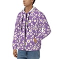 thumbnail image 3 of Goofa Daisies Flowers Pattern Mens Full-zip Hoodie, Zip-up Pullover Hooded Sweatshirt, Kangaroo Pocket Hoodie Ideal for Daily Wear, Travel, and Home-Medium, 3 of 5