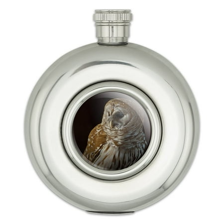 

Barred Owl on Tree Branch Round Stainless Steel 5oz Hip Drink Flask
