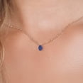 thumbnail image 3 of Gem Stone King 14K Yellow Gold Blue Lapis Pendant Necklace for Women | 1.40 Cttw | Gemstone Birthstone | Oval 8X6MM | With 18 inch Chain, 3 of 6