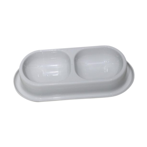 Comedero y bebedero para gatos, para interior y exterior, a prueba de derrames. Gris claro