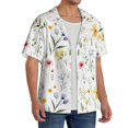 thumbnail image 3 of Lafuoo Watercolor Floral A Pattern Men's Cuban Collar Short Sleeve Shirt, Button-Down Resort Beach Pocket Shirt-XX-Large, 3 of 7