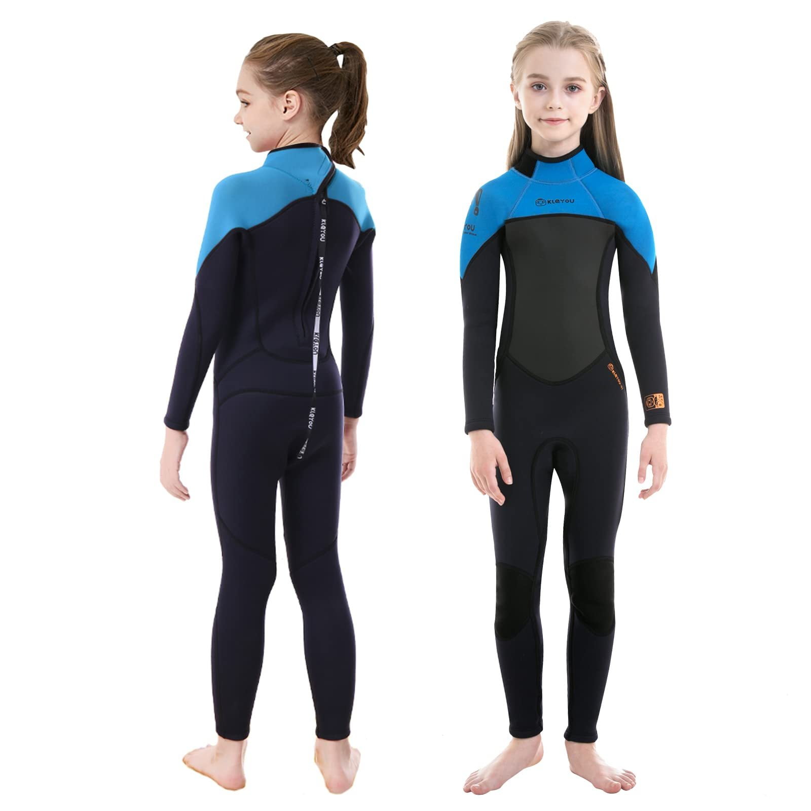 Owntop Kids Wetsuits for Girls Boys 2.5mm Neoprene Thermal OnePiece Long Sleeve Diving Suit UV