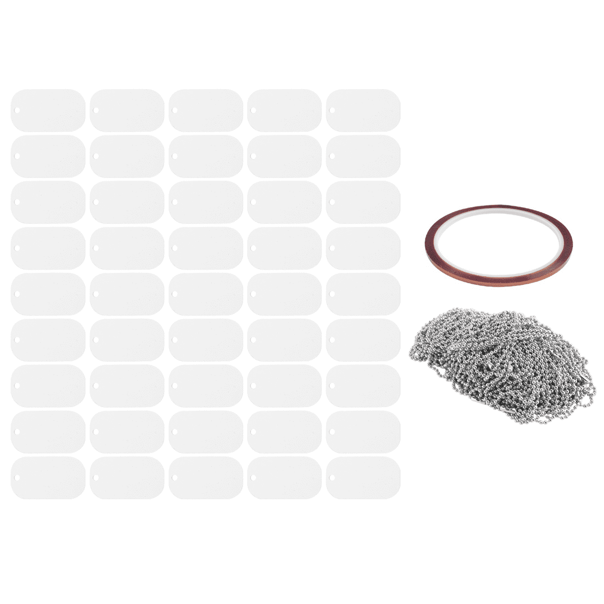 45Pcs Sublimation Blank Dog Tag Aluminum White Sublimation Stamping Tag Pendants Double Sided Blank Stampi