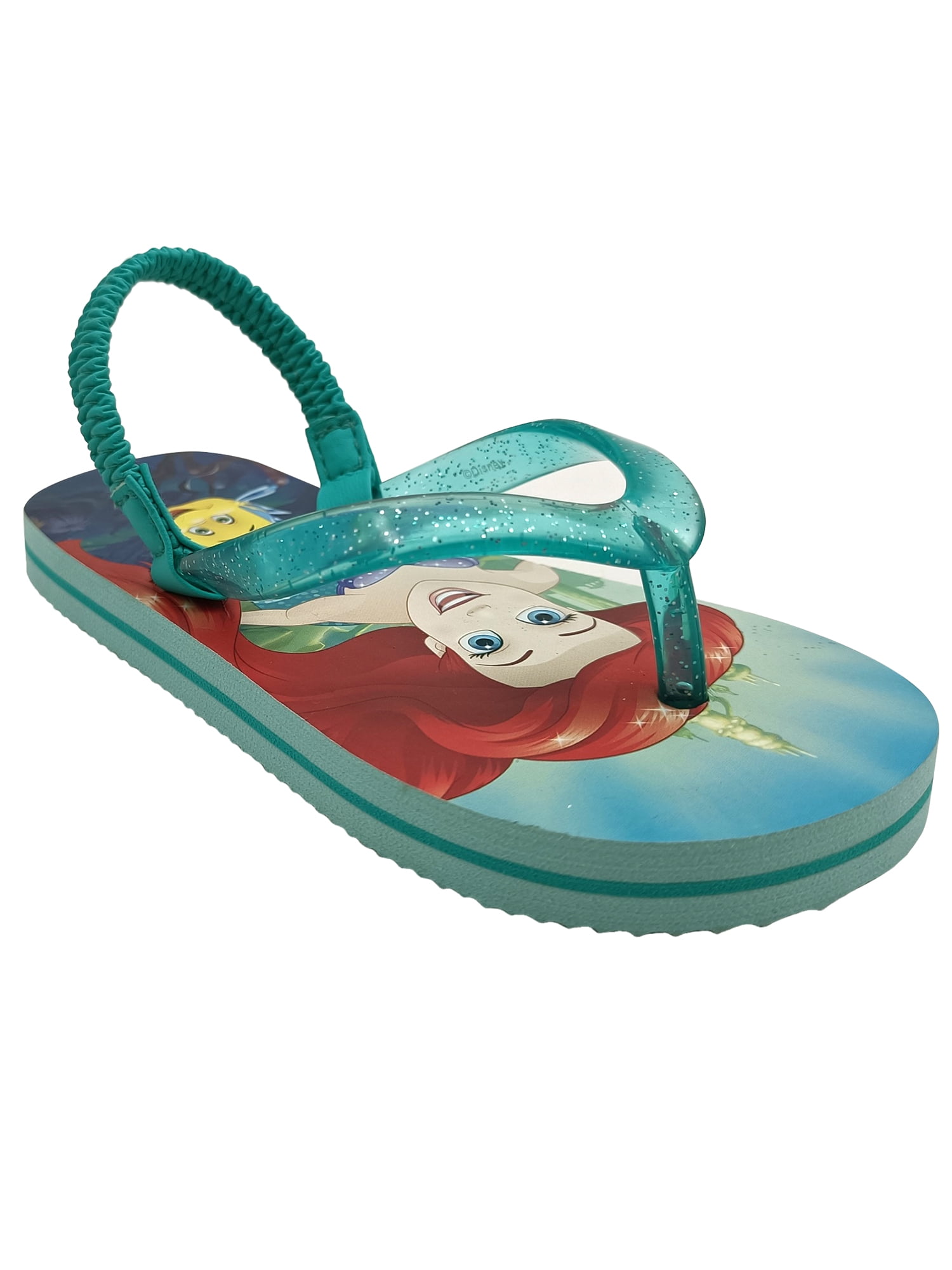 Disney The Little Mermaid Ariel & Flounder Beach Back-Strap Flip Flop ...
