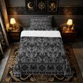 thumbnail image 2 of Erosebridal Halloween Bat Twin Sheets, Gothic Damask Aztec Bedding, Gray Black, Black Reversible, 3 Pieces, 1 Flat Sheet, 1 Fitted Sheet and 1 Pillowcase, 2 of 6