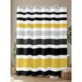 thumbnail image 4 of Shower Curtains for Bathroom-66"x72", Watercolor Classic Stripe Waterproof Bath Curtain Grommet Shower Curtain Set with Hooks, Grey Black Yellow Lines Washable Bath Accessories, 4 of 6