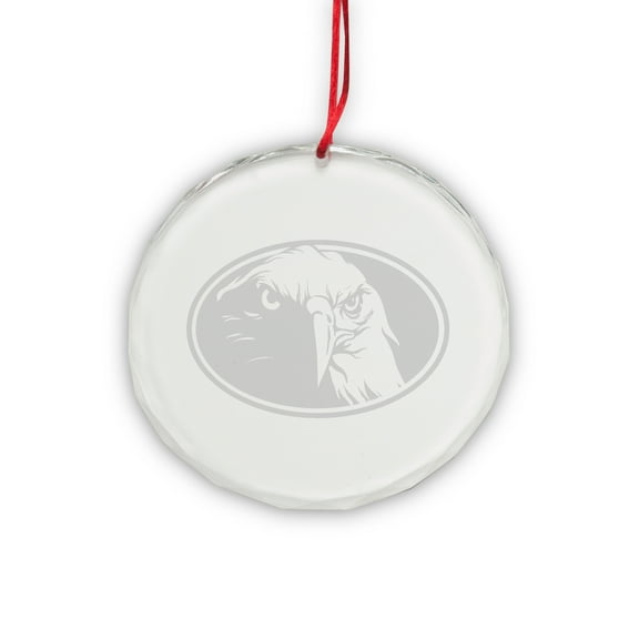 Eagle Oval Round Crystal Deep Etched Ornament