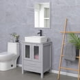 thumbnail image 2 of Eclife 24" Freestanding Sinlge Bathroom Vanity With Ceramic Vessel Sink, Faucet, Drain, 2 of 11