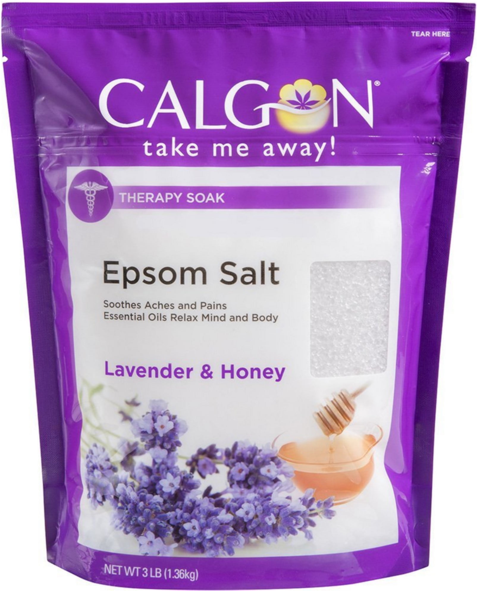 Calgon Epsom Salt, Lavender & Honey 48 oz (Pack of 4)