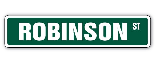 ROBINSON Street Sign Childrens Name Room Decal| Indoor/Outdoor ...