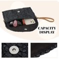 thumbnail image 3 of Bolso de paja para mujer, bolso de hombro de paja para verano, bolso de playa, bolso de mano negro, 3 of 5
