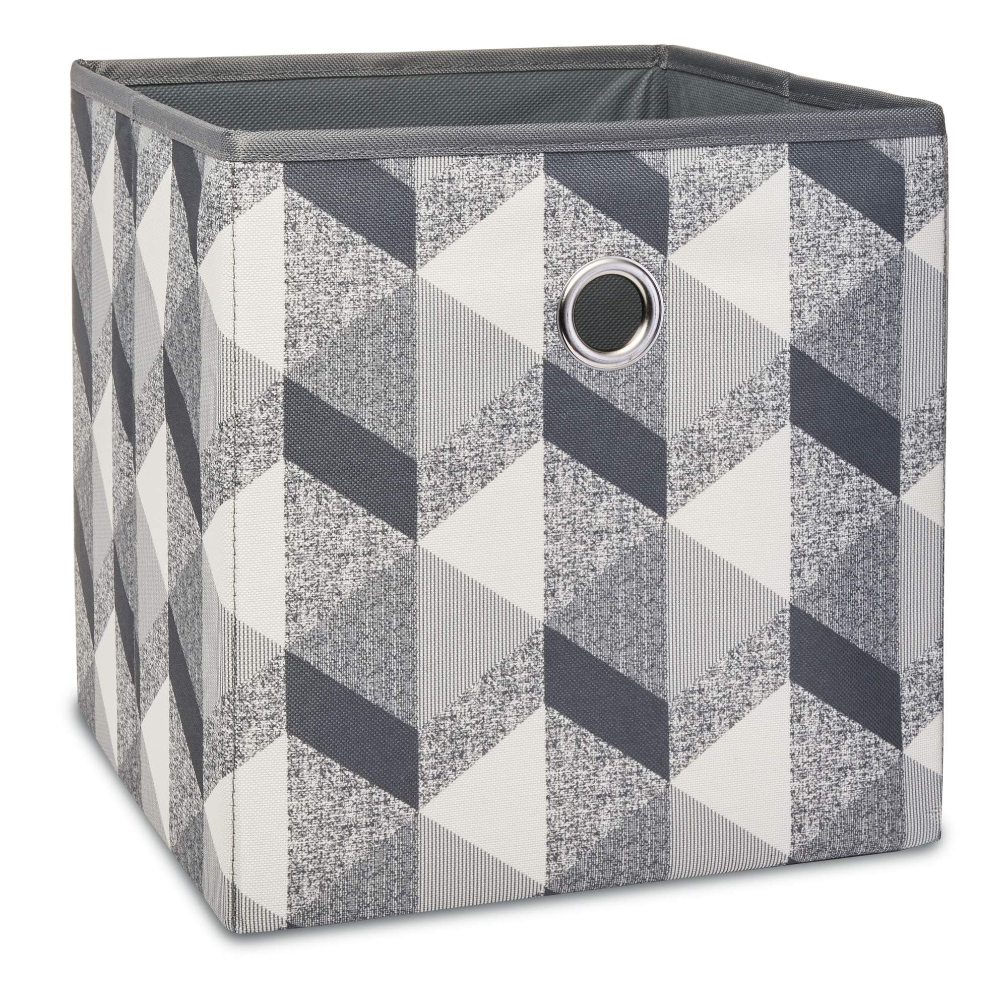 Teal Stripe Threshold Large Teal Gray Cube Storage Bin Striped Organizer 