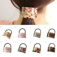 thumbnail image 6 of GROFRY Geometric Hair Rope Handmade Elastic Plaid Curved Board Ponytail Holder for Lady, 6 of 8