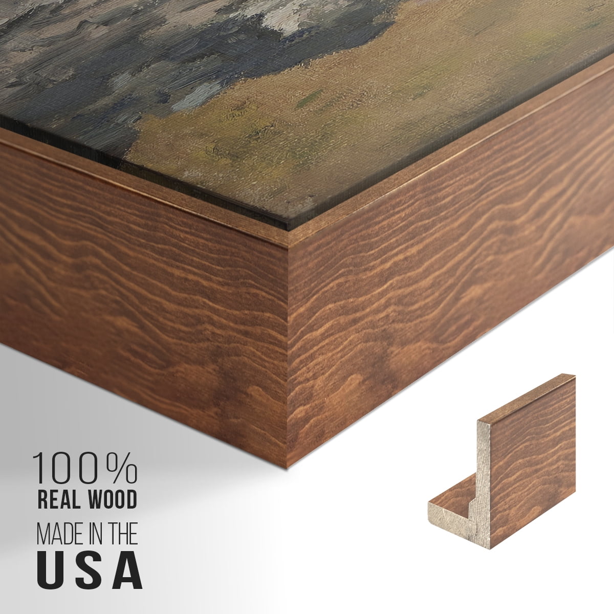 Vintage Landscape-CCCXCVII By Wexford Home Framed in Walnut Wood Gallery Wrapped Canvas 17 in. x 25 in.