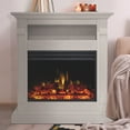 thumbnail image 3 of Cambridge Sienna 34'' Freestanding Electric Fireplace with Remote| Multi-Color Flame| Log Insert | White Mantel | For Rooms up to 210 Sq.Ft. | Adjustable Heat Settings | Timer, 3 of 8