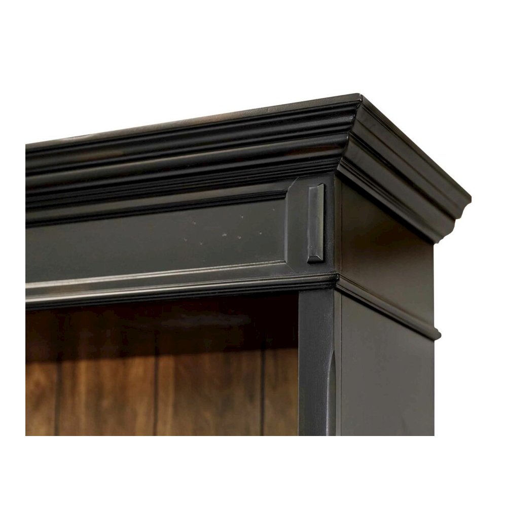 Martin Furniture Hartford Wood Bookcase in Two Tone Distressed Black