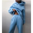 thumbnail image 3 of Women's Casual Hooded Sweater Two-piece Suit Clothes Hoodie Tracksuit, 3 of 10