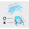 thumbnail image 3 of Low Beach Folding Camping Chair with Detachable SPF 50+ Umbrella, Armrests and Cup Holder, Portable Lightweight Sand Chair for Outdoor Camping, Beach, Picnic (2-Pack Blue), 3 of 6