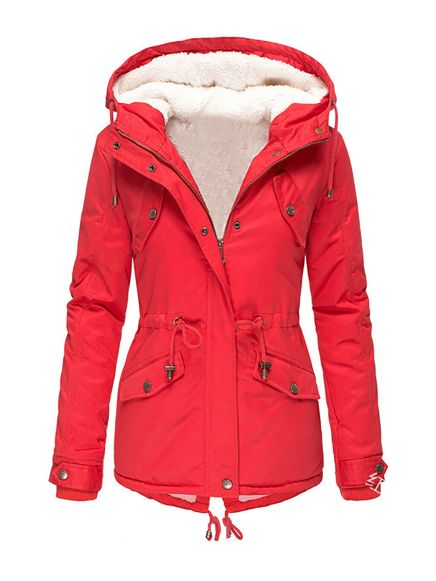 Women Fleece Coat Butterfly Print Zip Up Hooded Winter Warm Sherpa Lined Jacket Long Sleeve Plus Size Sweatshirt with Pocket