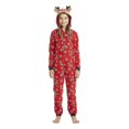 thumbnail image 1 of For Family,matching Set Family Christmas Siamese Pajamas Sets Deer Head Embroidery Hooded Red, 1 of 3