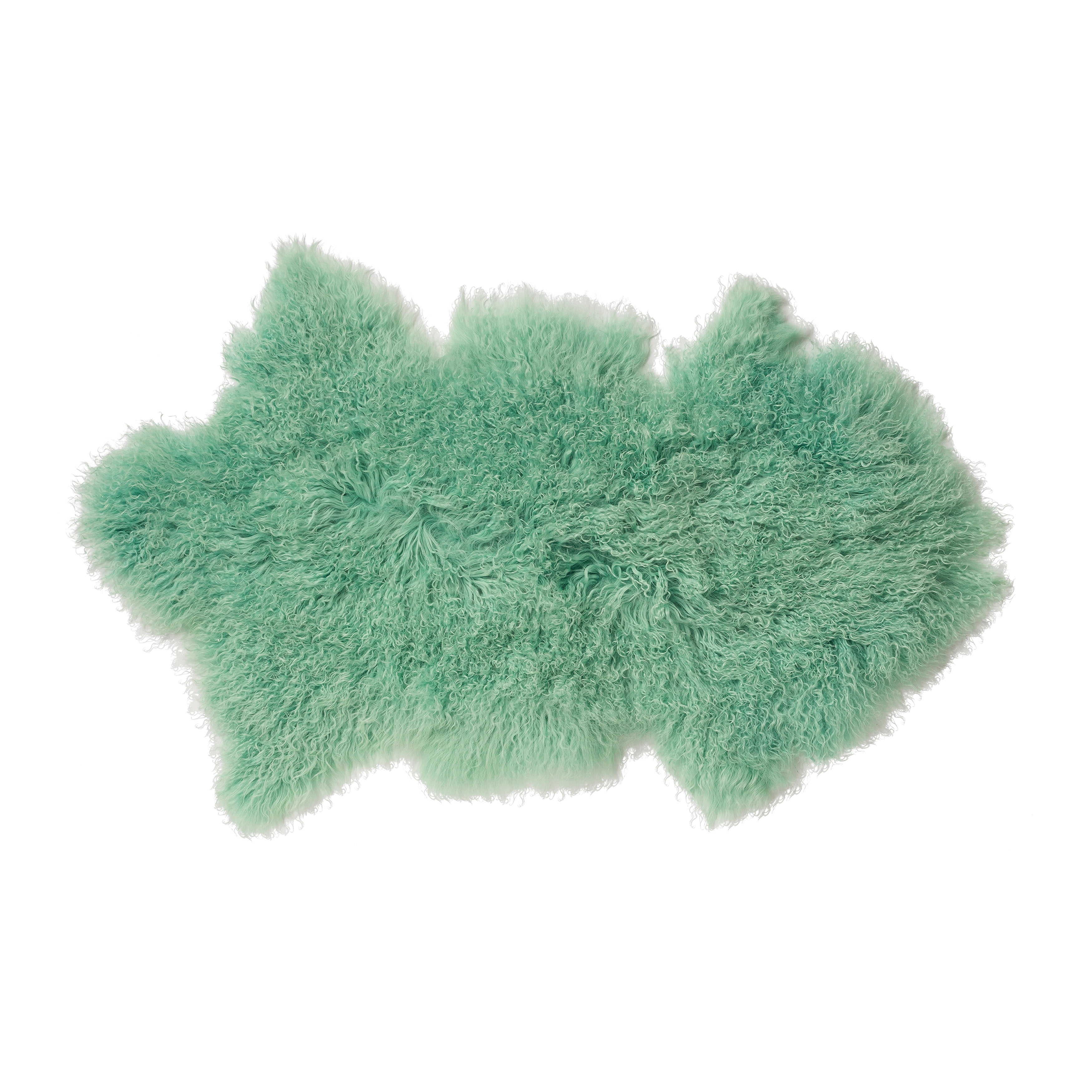 Bloomingville Mongolian Lamb Fur Rug, Mint Green