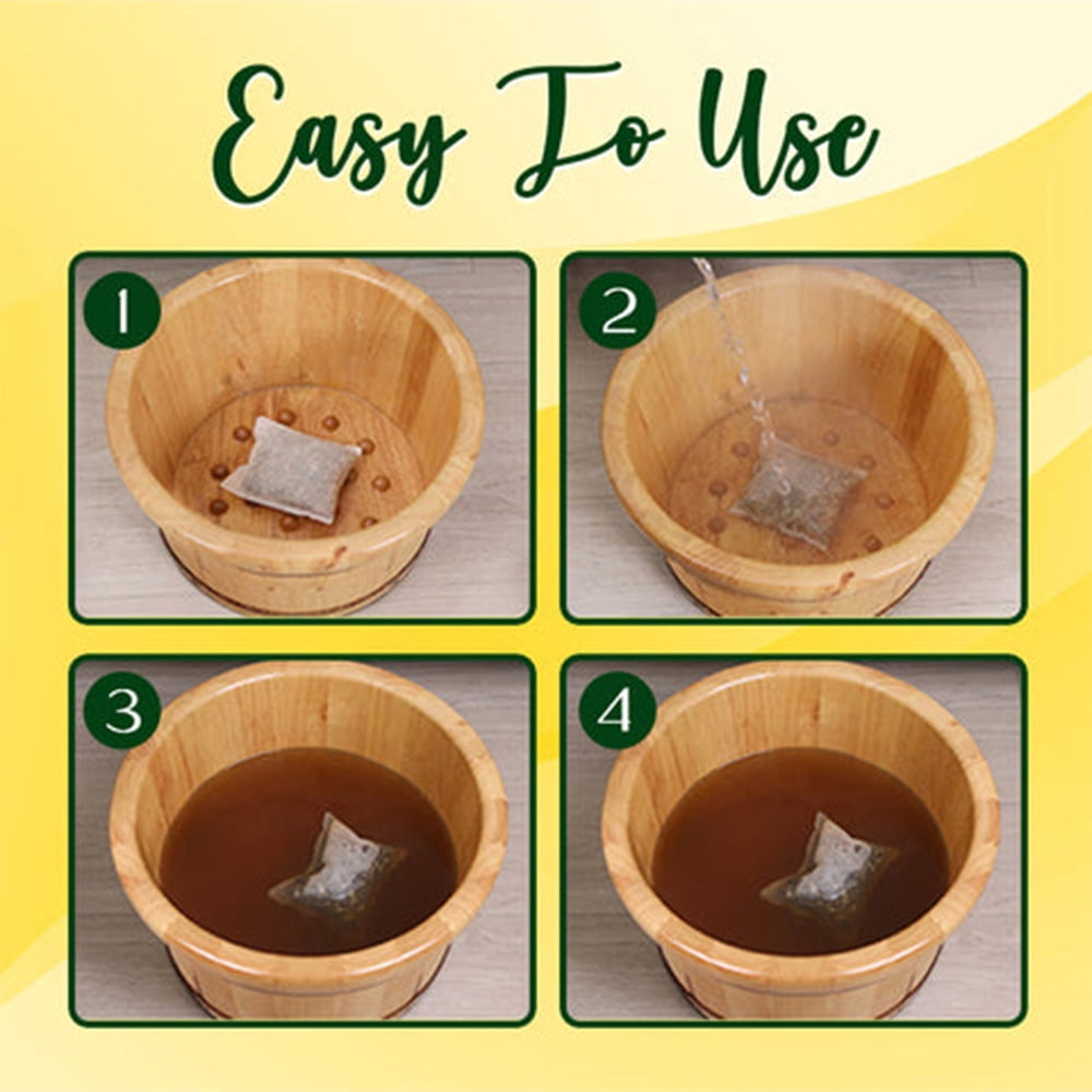 Alvantor Herbal Body Detox Foot Soak with Ginger Ginseng for Circulation Calf Tension Relief, 10pcs