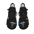 thumbnail image 1 of Zapatos de enfermera con alas de ángel para mujer, calzado informal antideslizante para correr, zapatillas de tenis de malla con amortiguación y punta redonda., 1 of 6