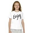 thumbnail image 4 of Enjoy Happiness Inspiring Motivate Girls Kids T Shirt Tees Teen Brisco Brands XS, 4 of 6