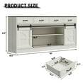 thumbnail image 2 of Farmhouse Buffet Cabinet, 70” Large Sideboard Cabinet with 3 Drawer, Rustic Storage Cabinets with Sliding Barn Door, Coffee Bar for Dinning Room, Kitchen, Hallway, and Living Room, Off White, 2 of 7