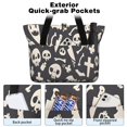 thumbnail image 2 of Tote Bag for Women - Black Halloween Spooky Elements Shoulder Bag - Large Utility Work Duffle Bag with Zipper Handbag for Travel, Work, Sprots, 2 of 5